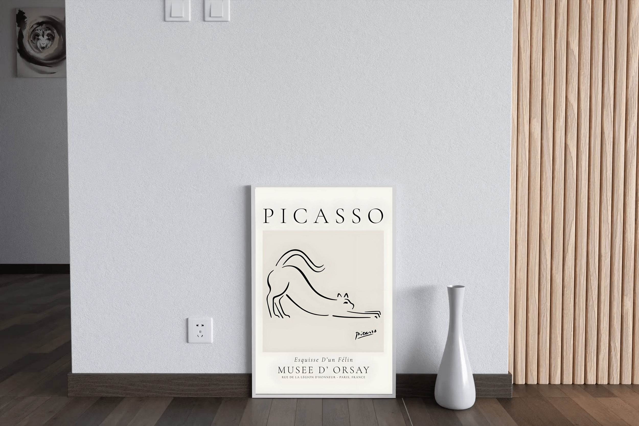 Picasso Animal Cat Line Drawing Wall Art - beink online art store