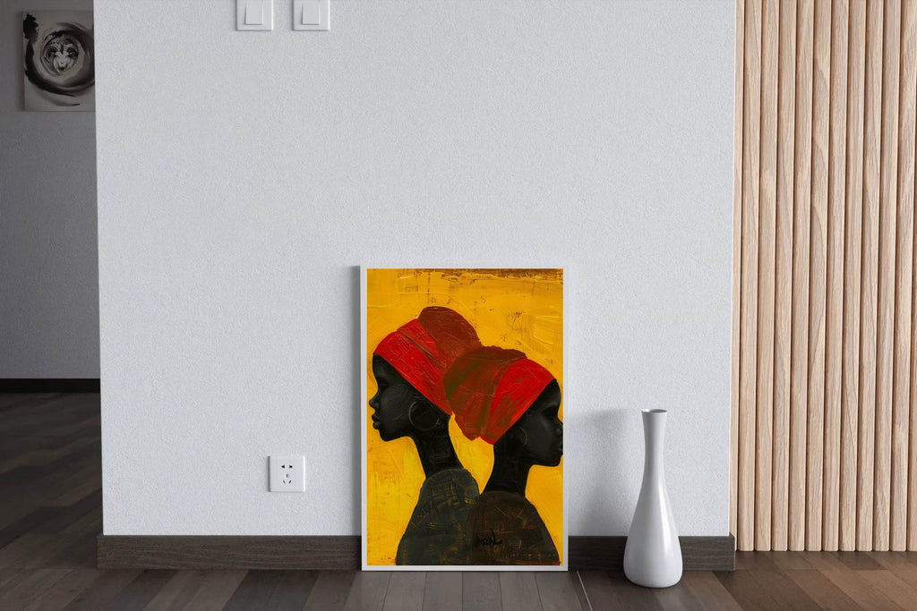 Handmade Black Women on Canvas Wall Art - beink online art store