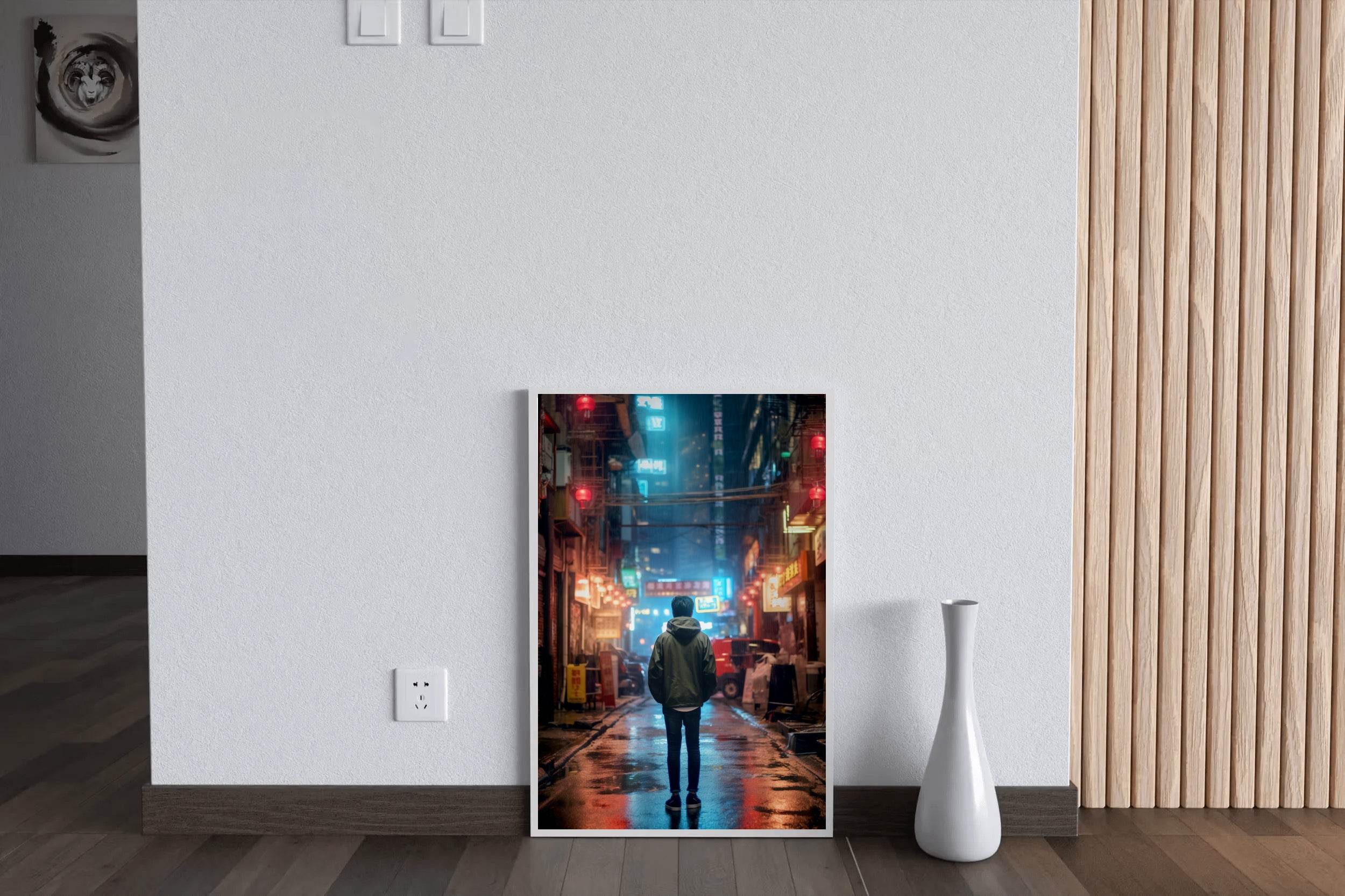Alone On A Streets Japan Wall Art - beink online art store