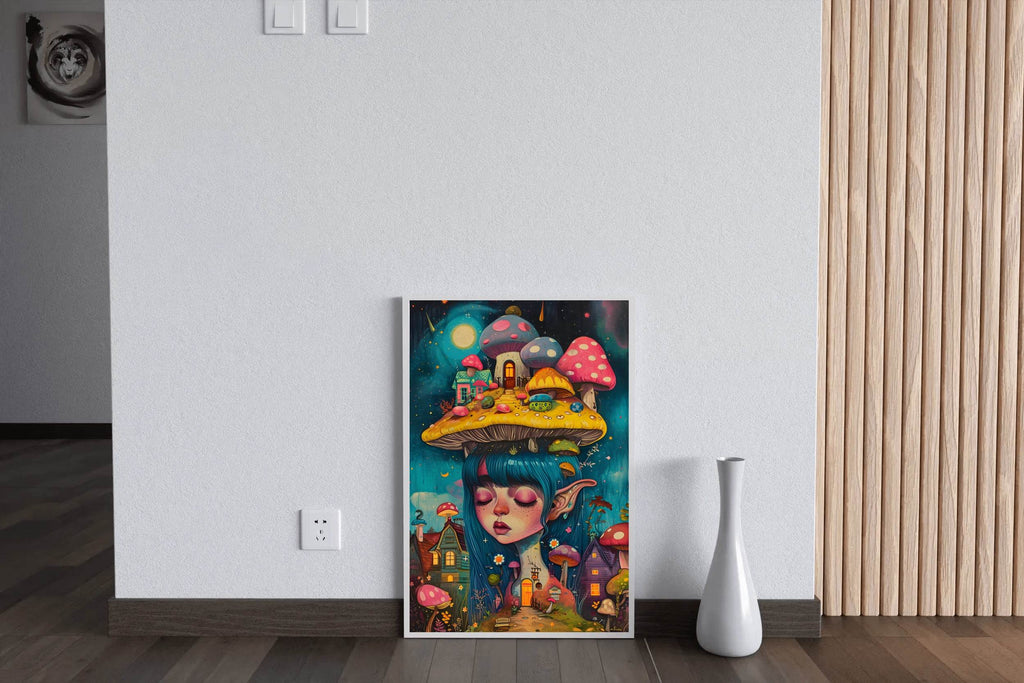 Anime Girl Mushroom on head - beink online art store