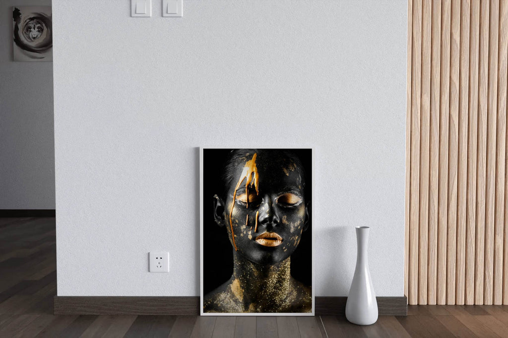 Black Woman Adorned in Gold Wall Art - beink online art store