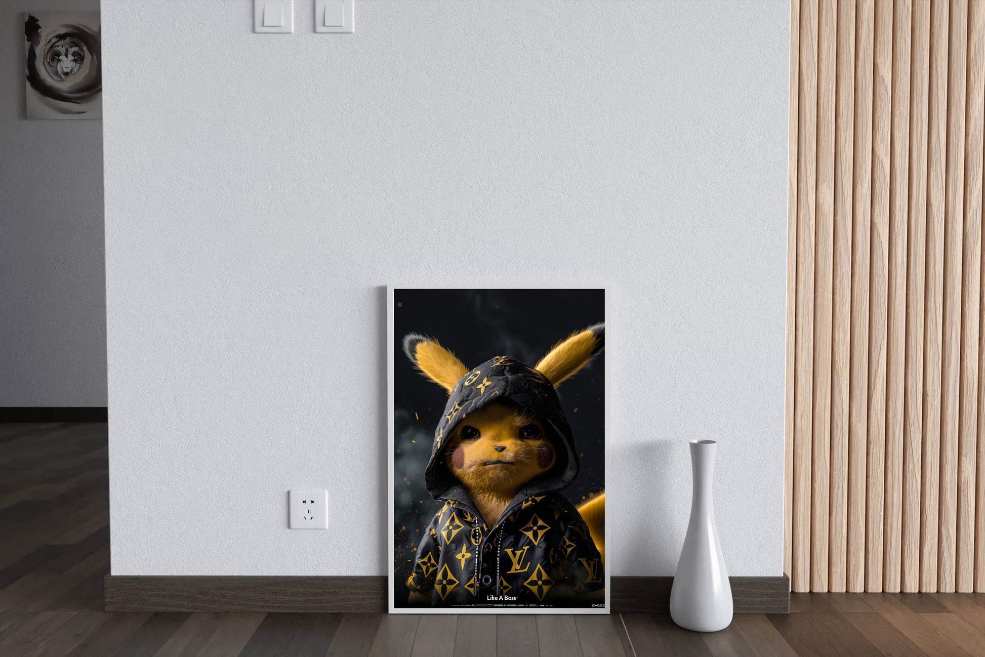 Painting of Pokemon Pikachi Wearing Jacket - beink online art store