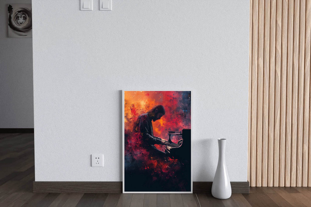 Digital Painting of a Man Playing Piano - beink online art store