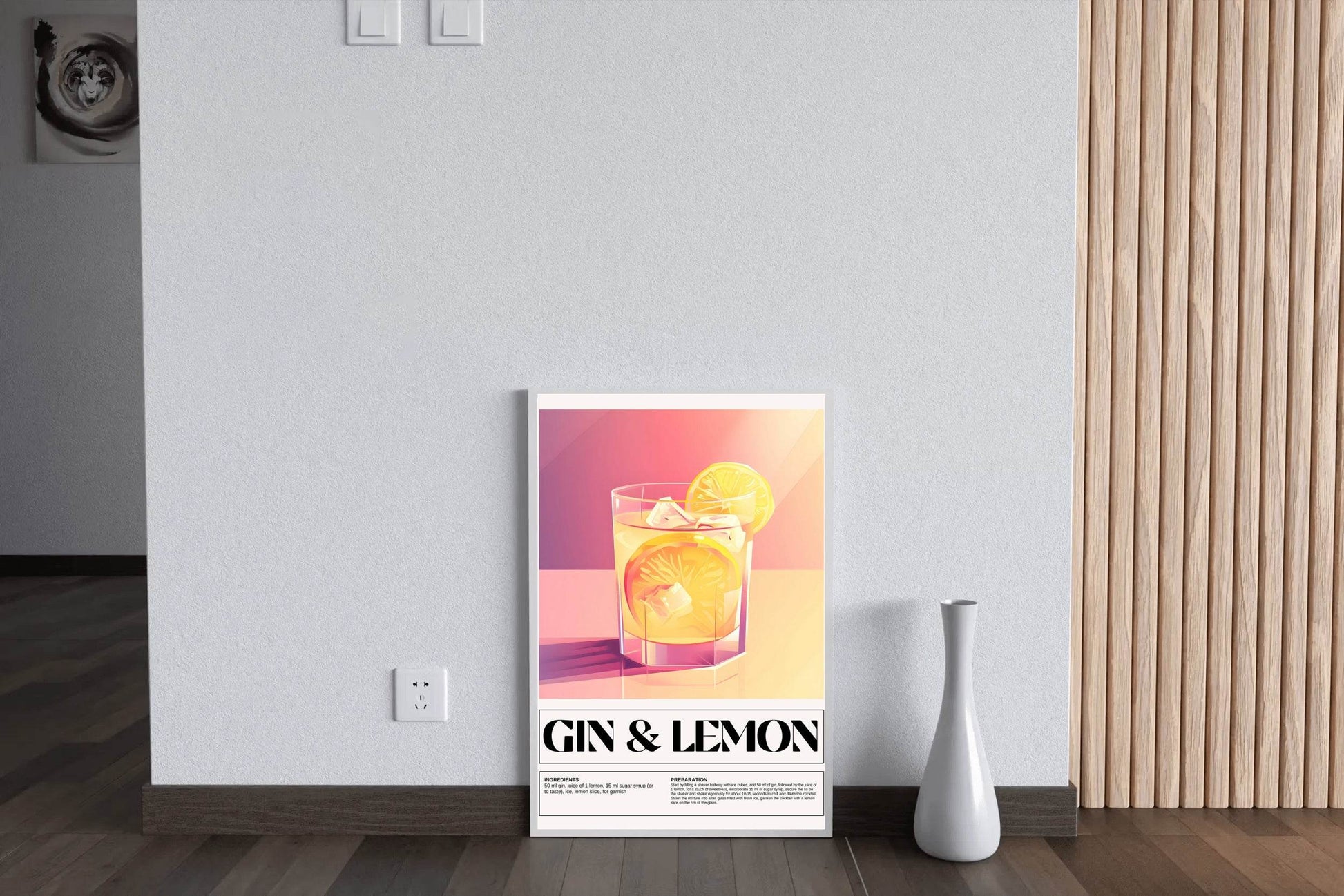Lemon Gin Drink Wall Art - beink online art store
