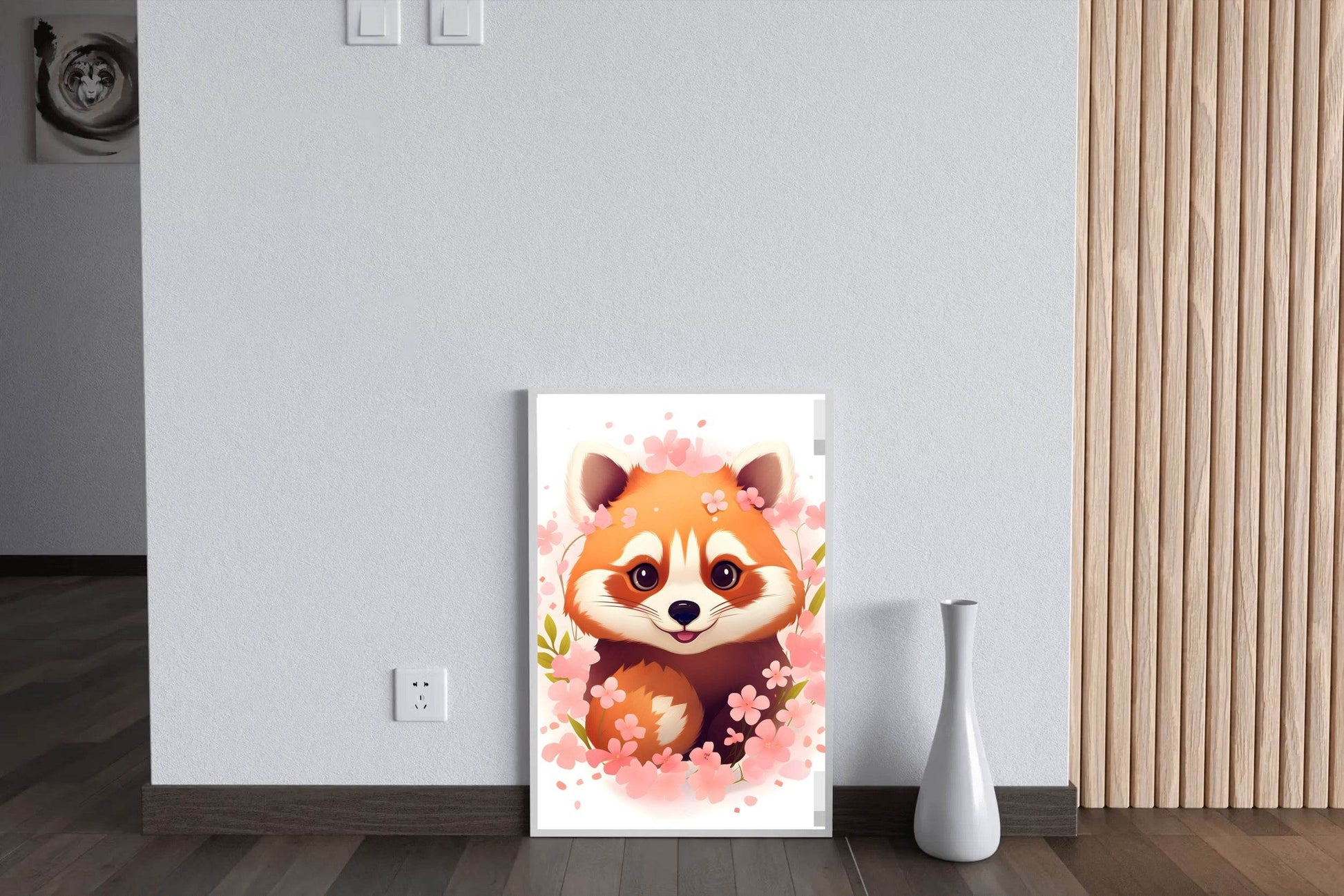 Painting of Smiling Red Teddy Cartoon - beink online art store