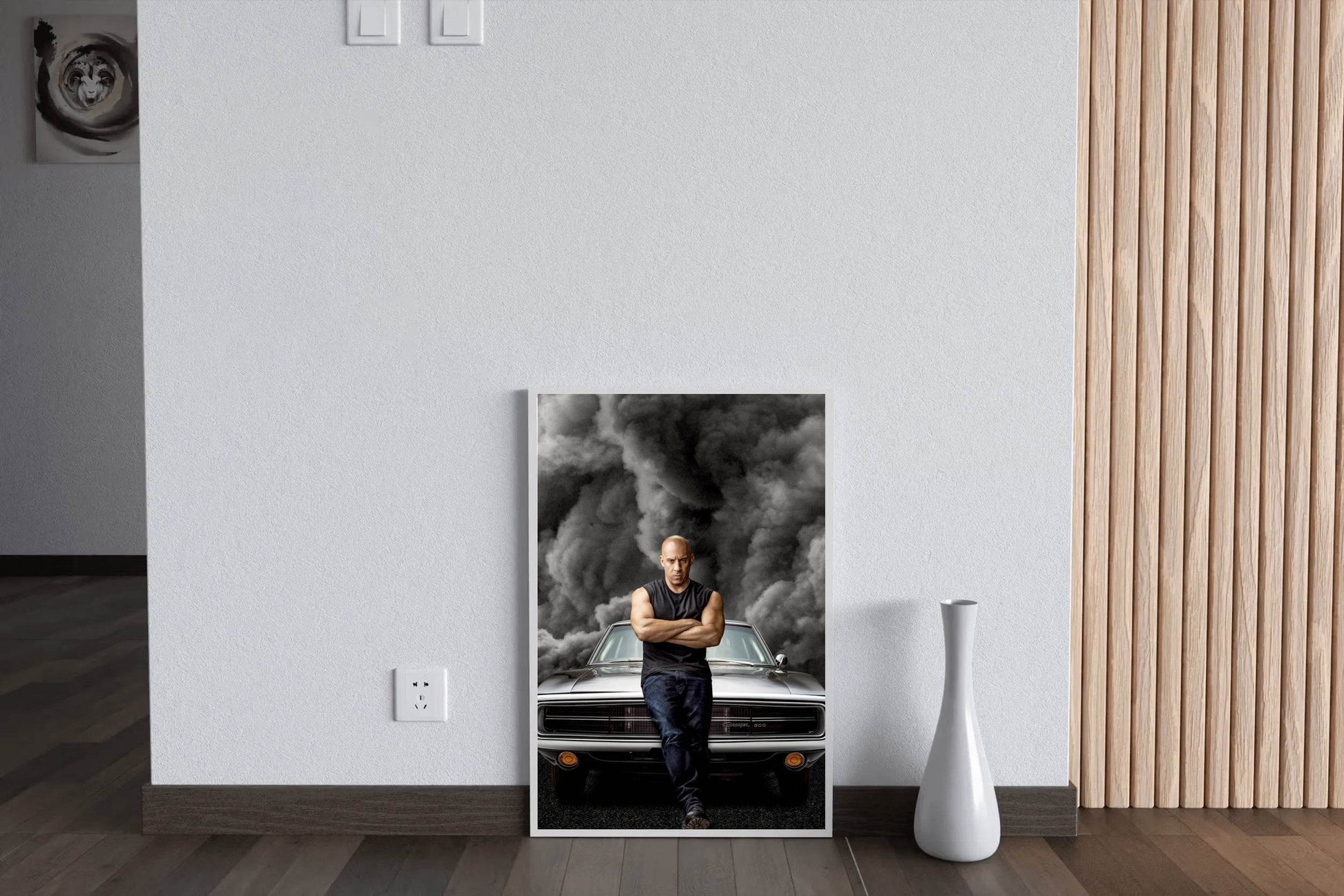 Fast and Furious Dominic Toretto with Grey Smoke Background Wall Art - beink online art store