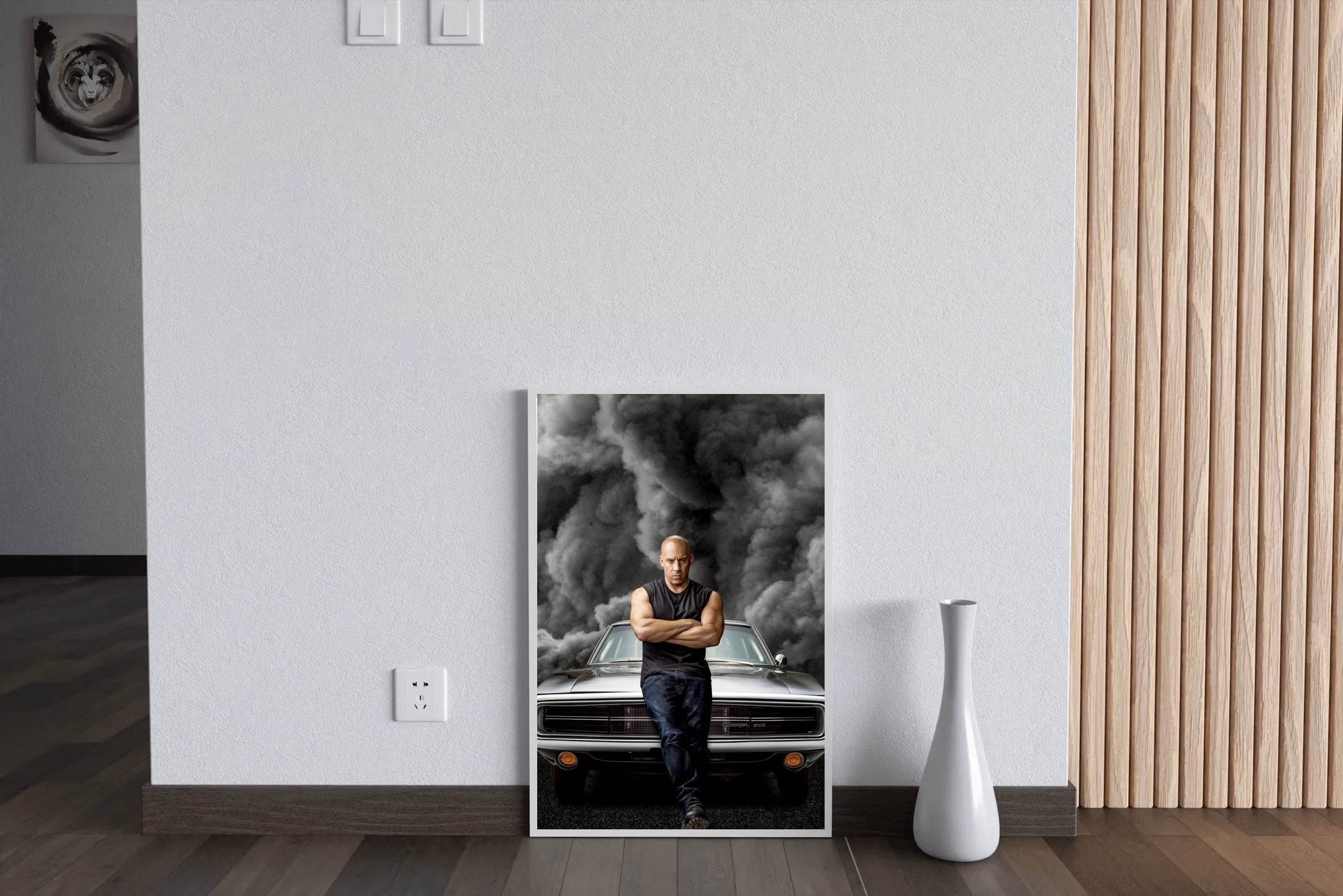Fast and Furious Dominic Toretto with Grey Smoke Background Wall Art - beink online art store