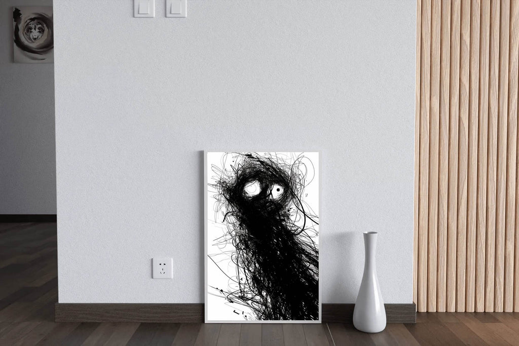 Tangled Nightmare- Black Sketch Shape Wall Art - beink online art store