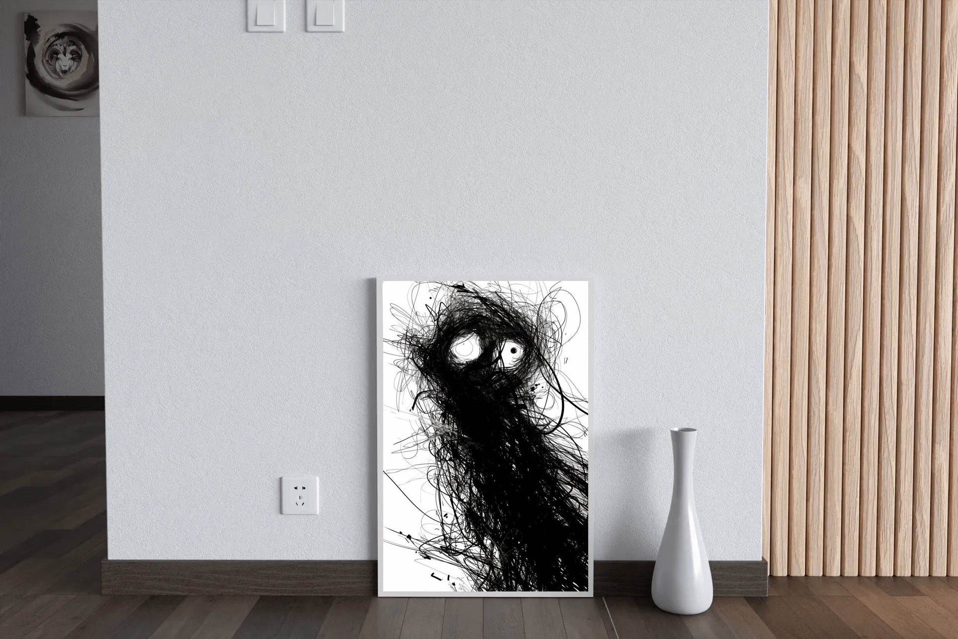 Tangled Nightmare- Black Sketch Shape Wall Art - beink online art store