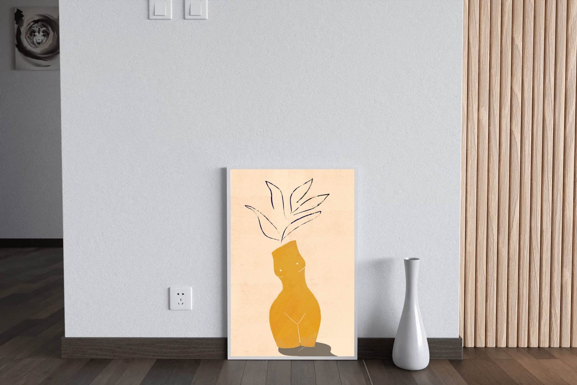 Honey Yellow Poster With Vase Wall Art - beink online art store