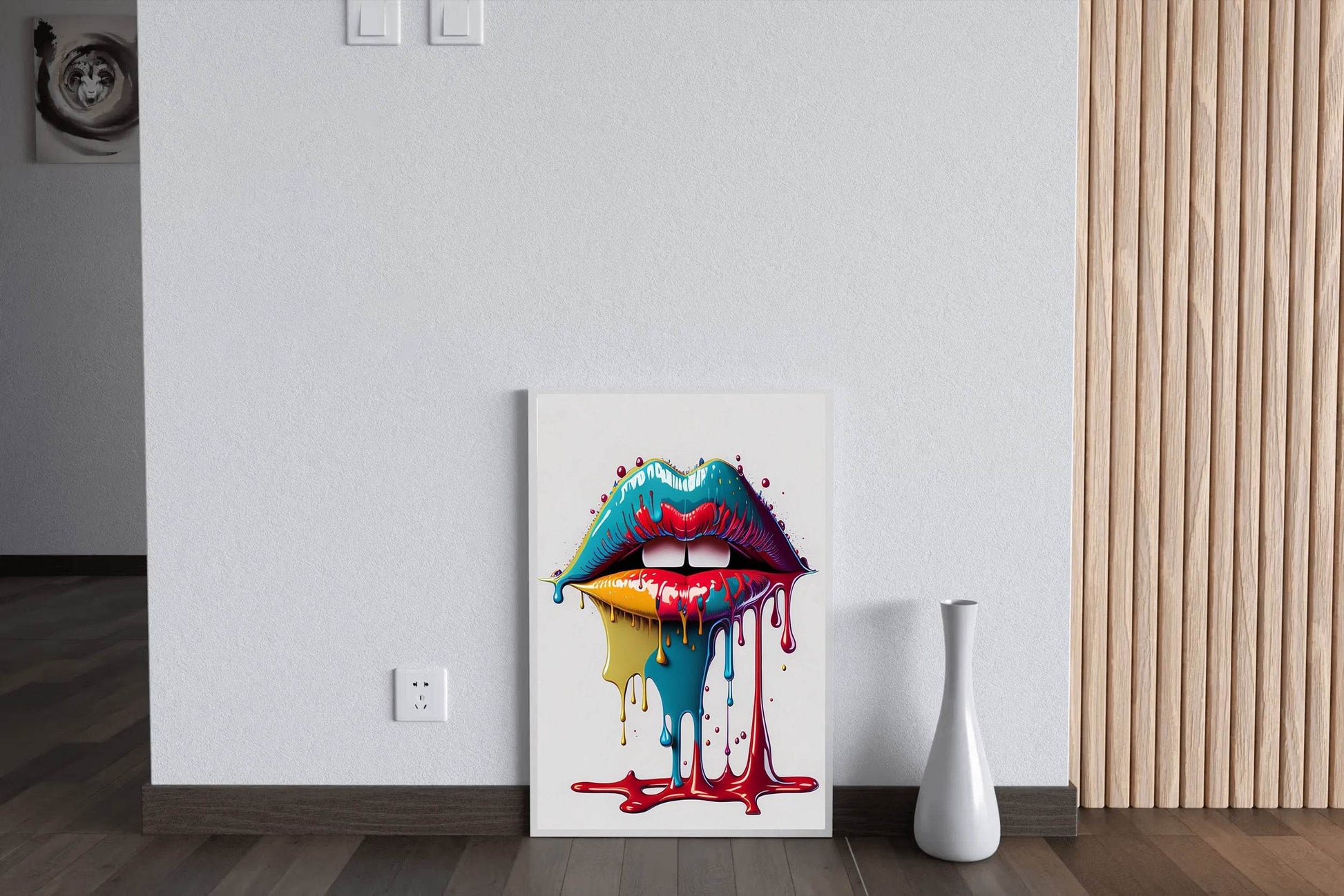 Woman Lips With Colorful Lipstick Wall Art - beink online art store