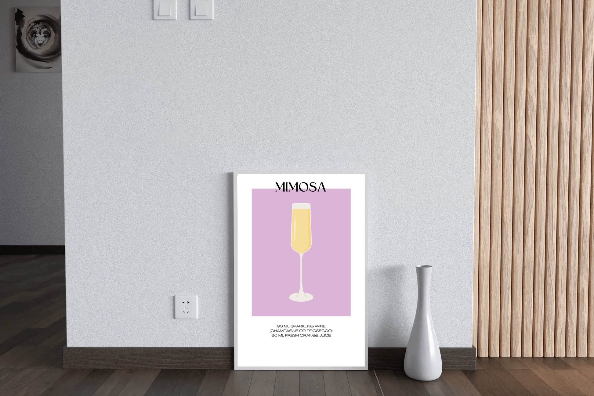 Mimosa Sparkling Wine Wall Art - beink online art store