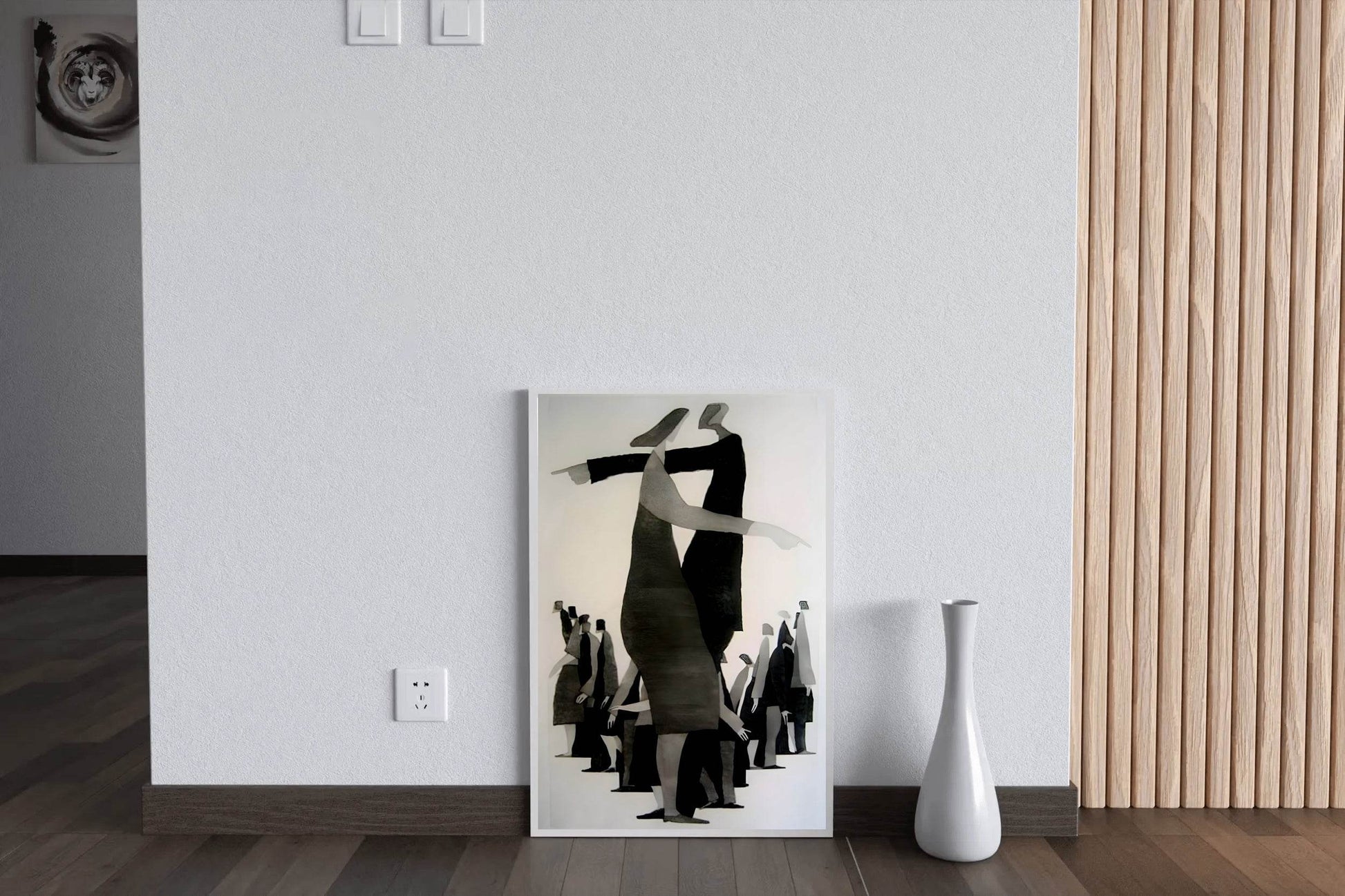 Painting of Black and White Crowd Wall Art - beink online art store