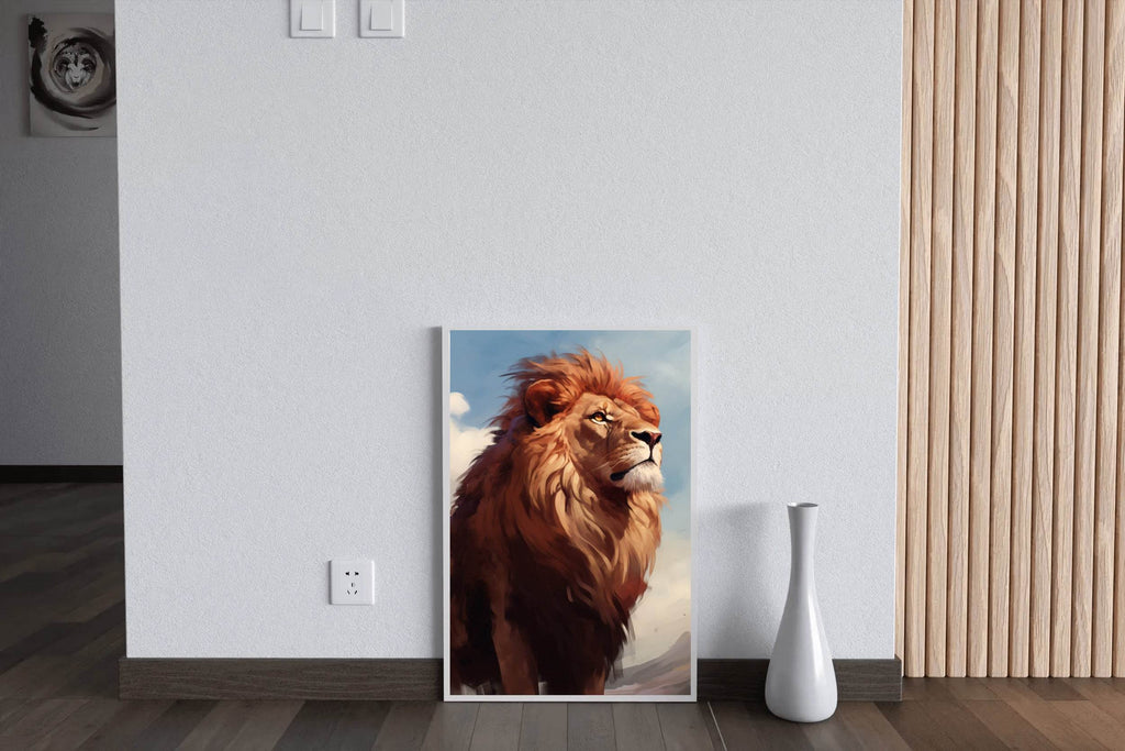 Watercolor Painting of a Lion Wall Art - beink online art store
