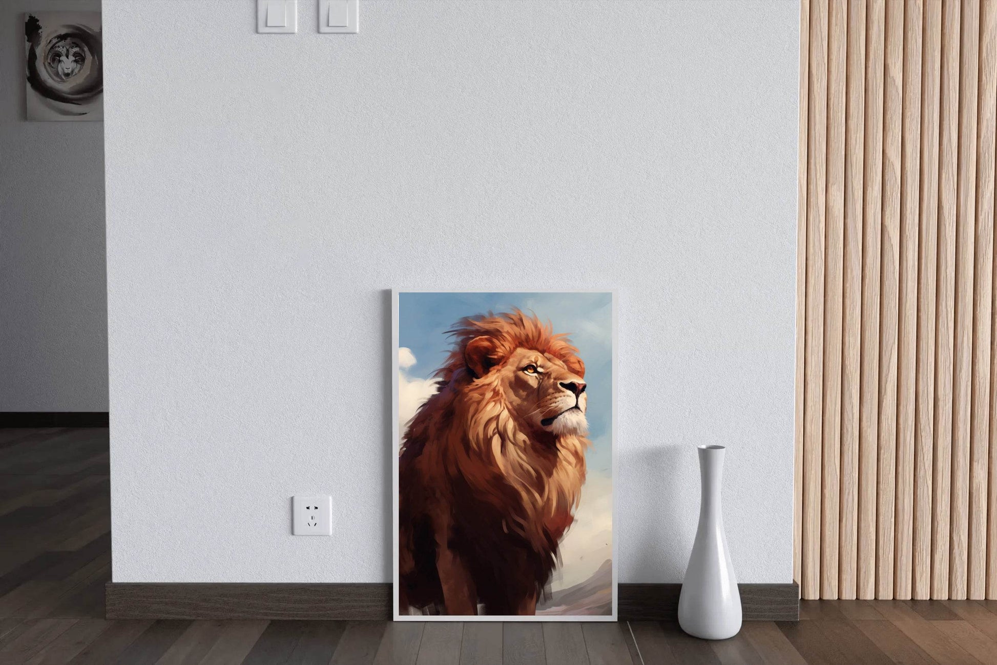 Watercolor Painting of a Lion Wall Art - beink online art store
