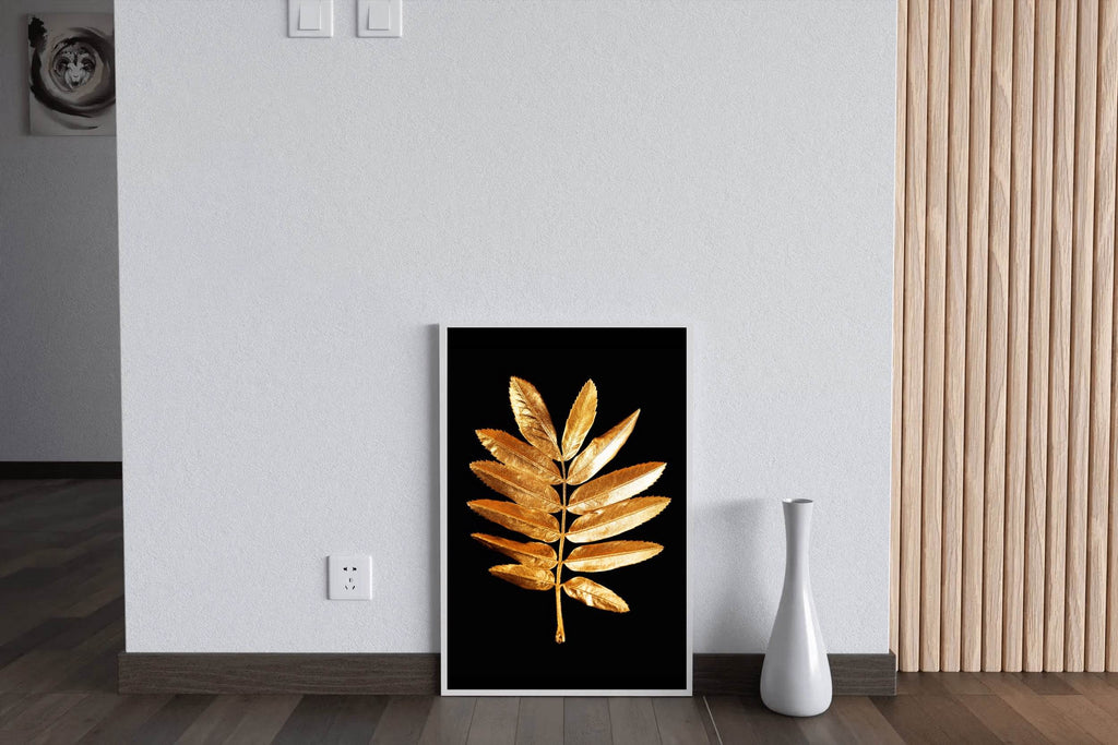 Golden Fern Leaf Wall Art - beink online art store