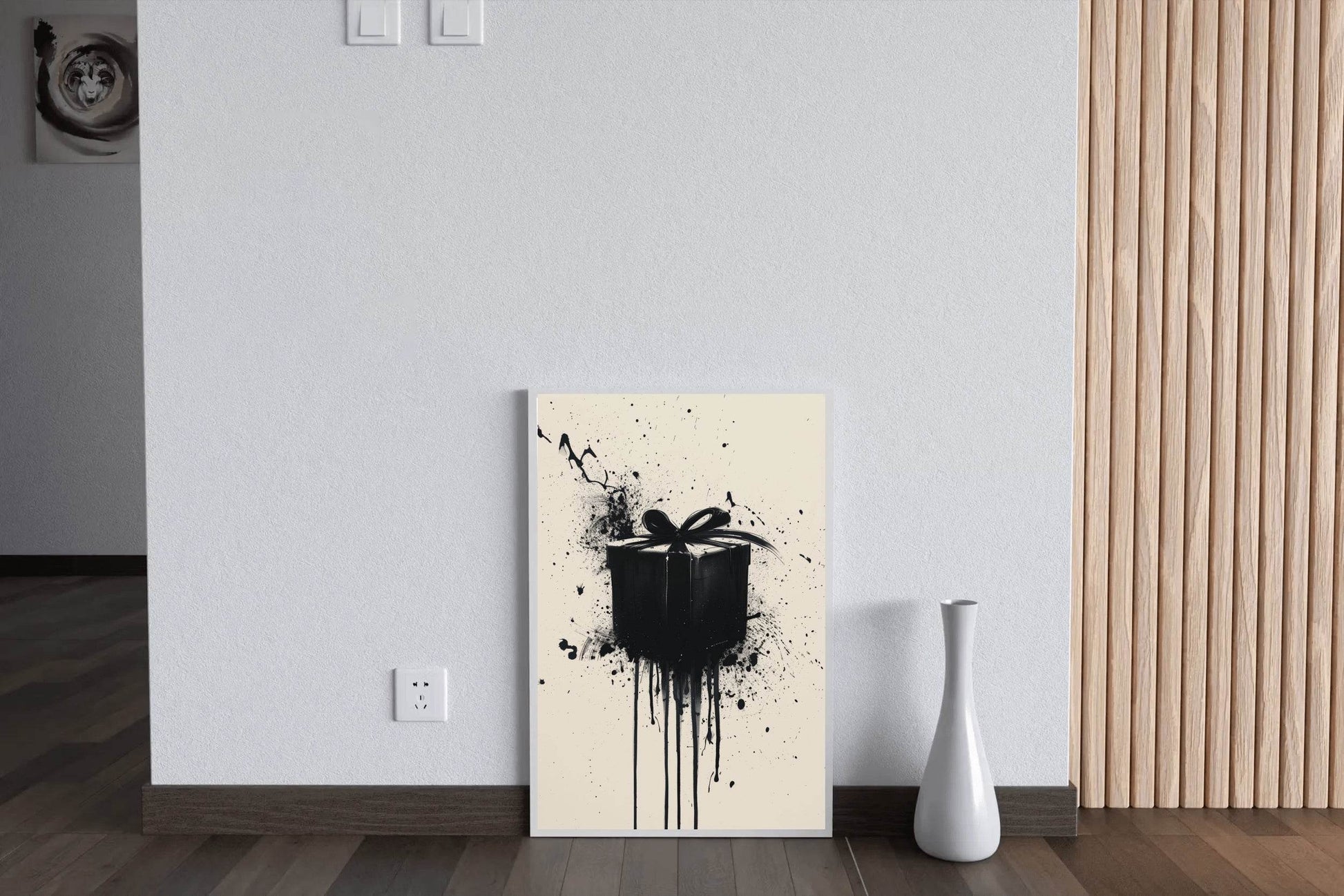 Black Gift Box Modern Wall Art - beink online art store