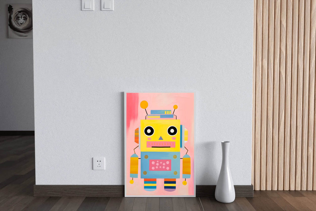 Cartoon Robot Illustration Wall Art - beink online art store