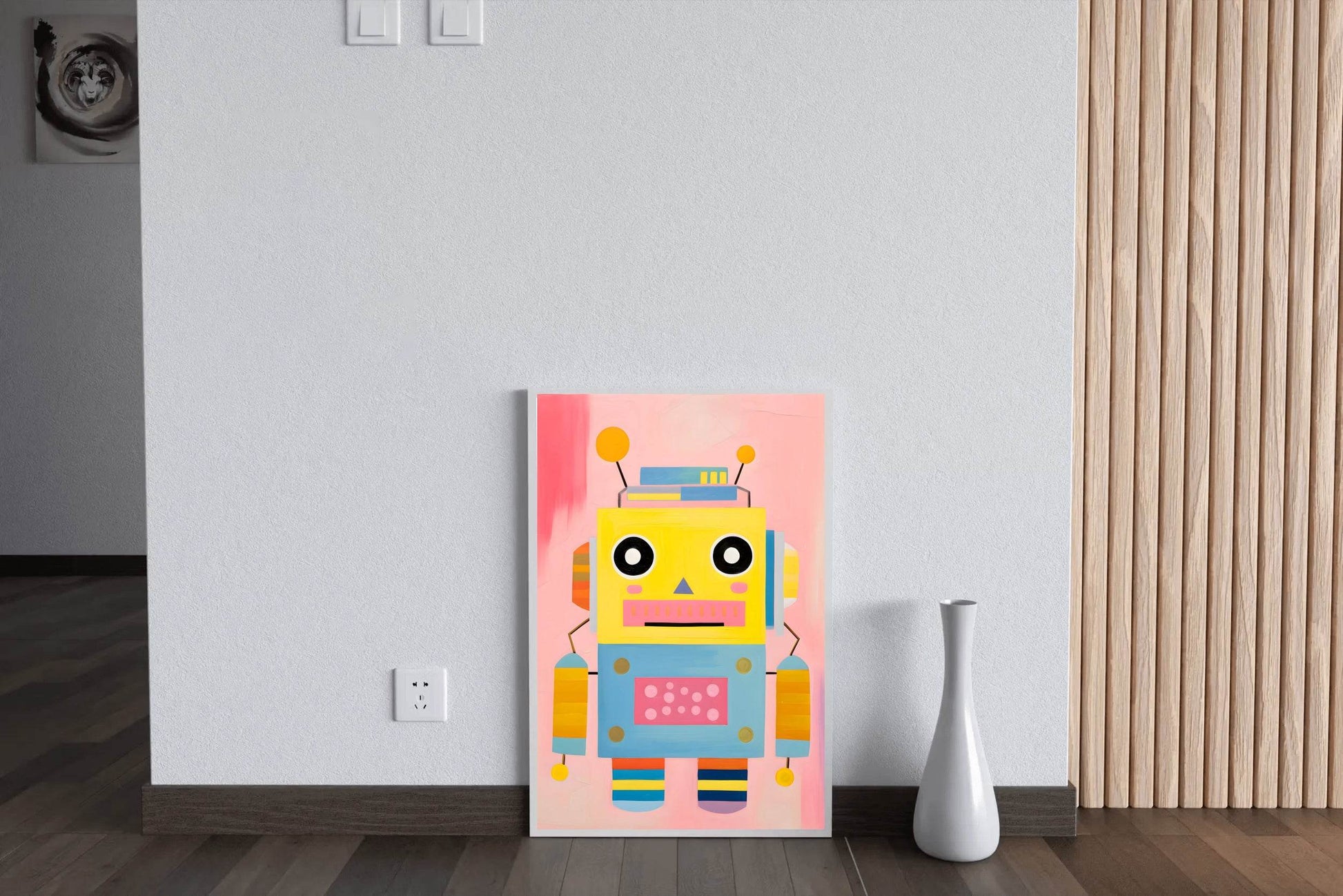 Cartoon Robot Illustration Wall Art - beink online art store