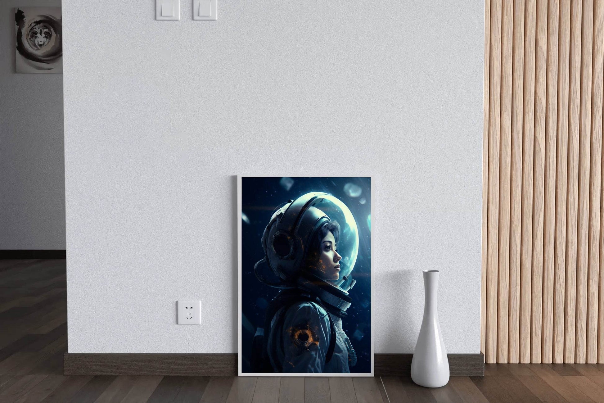 Female Astronaut portrait from side Wall Art - beink online art store