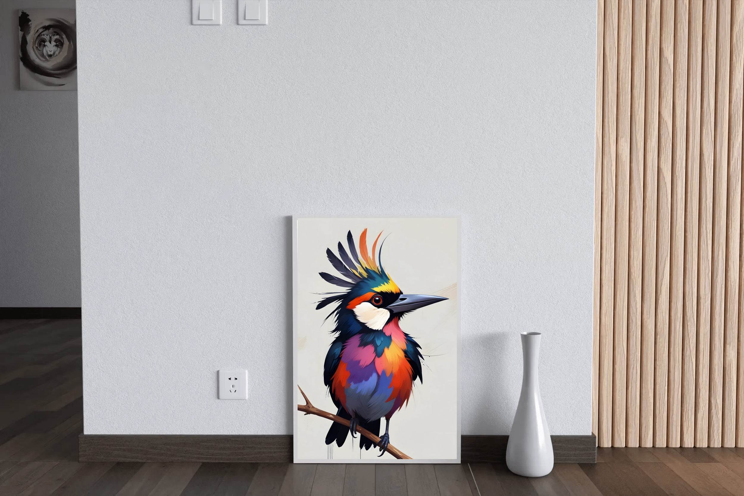 Watercolor Kingfisher Bird Wall Art - beink online art store