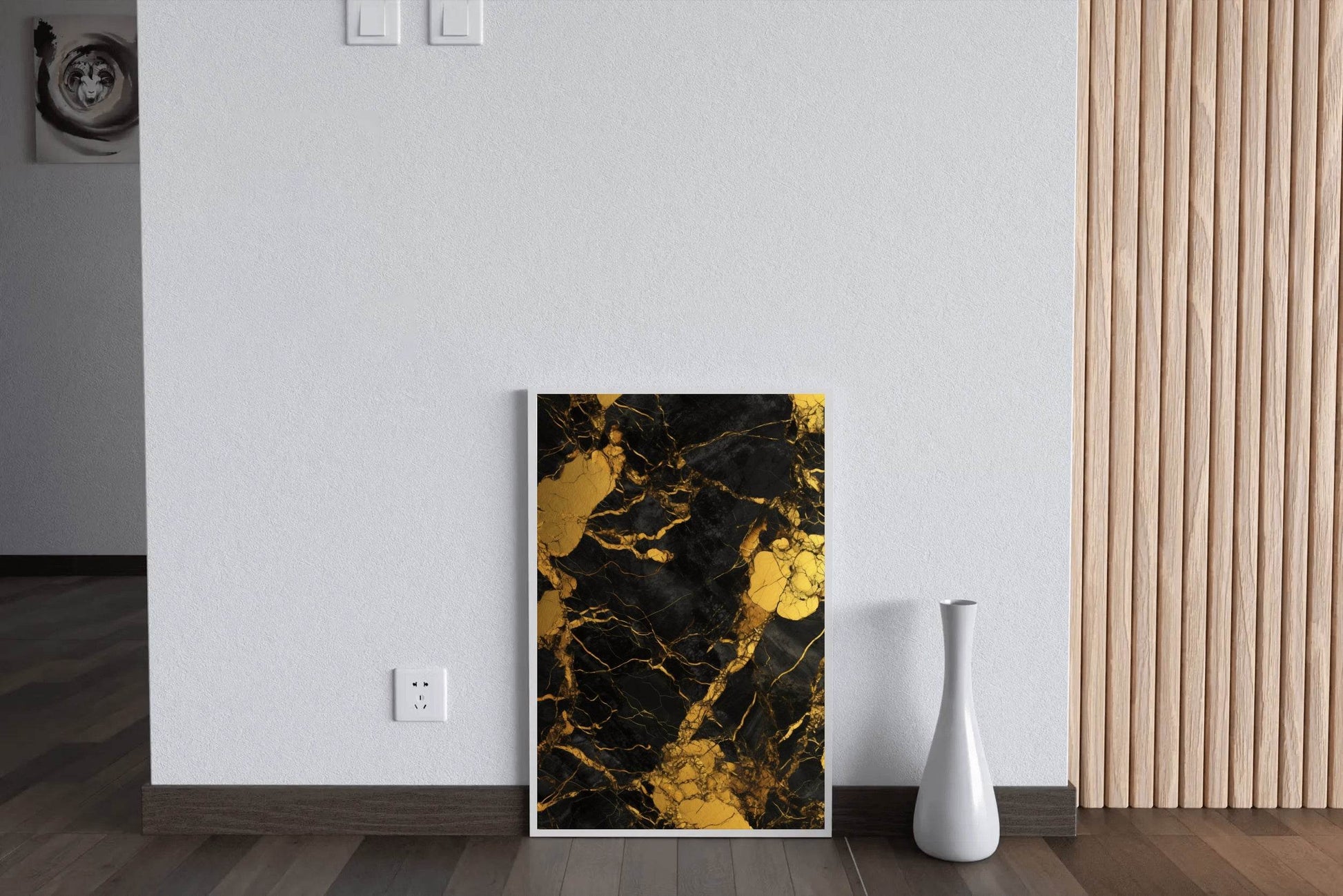 Gold And Black Marble Wall Art - beink online art store
