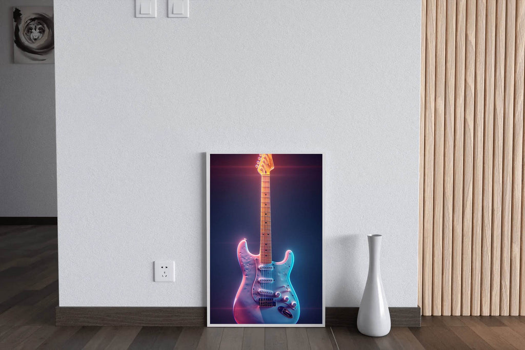 Electric Guitar With Fancy Color Wall Art - beink online art store