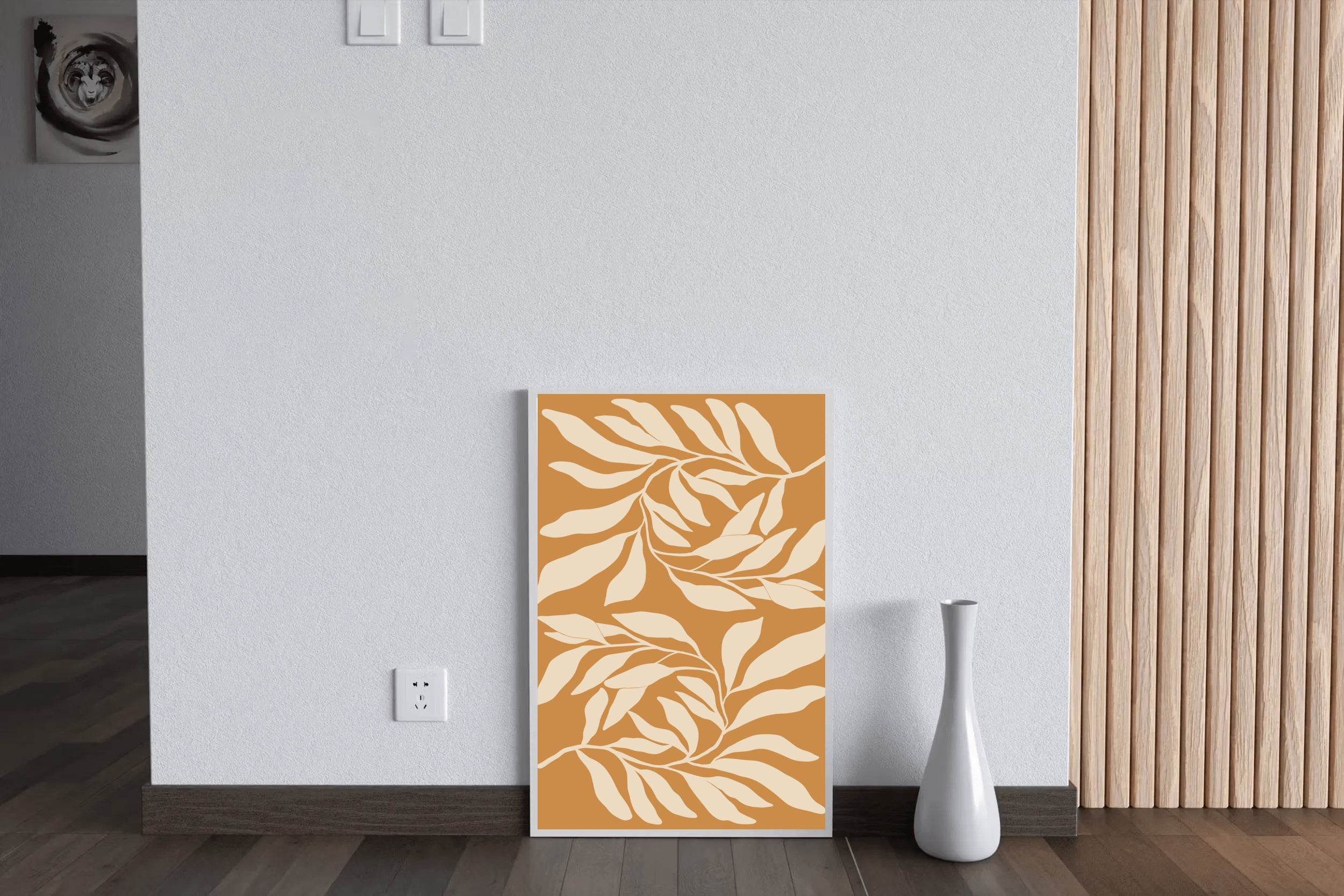 Abstract Botanical Print Minimalist Leaf Pattern ArtWork - beink online art store