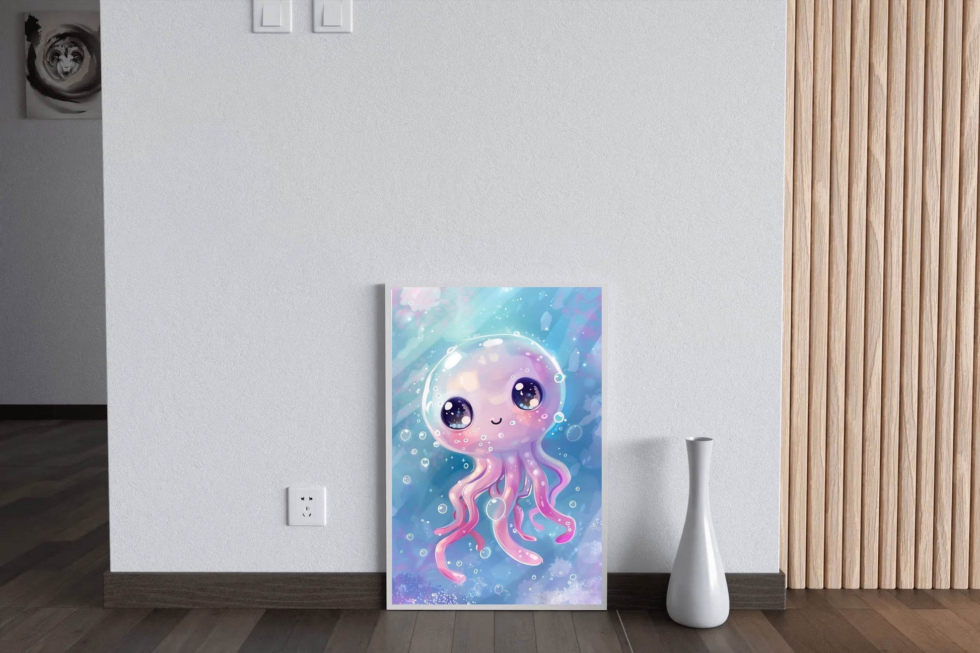 Cartoon Octopus With Bubbles Wall Art - beink online art store