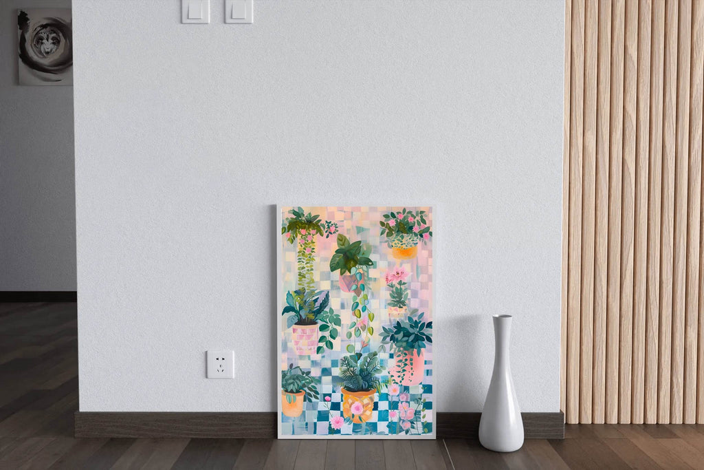Colorful Potted Plants Digital Painting Art - beink online art store