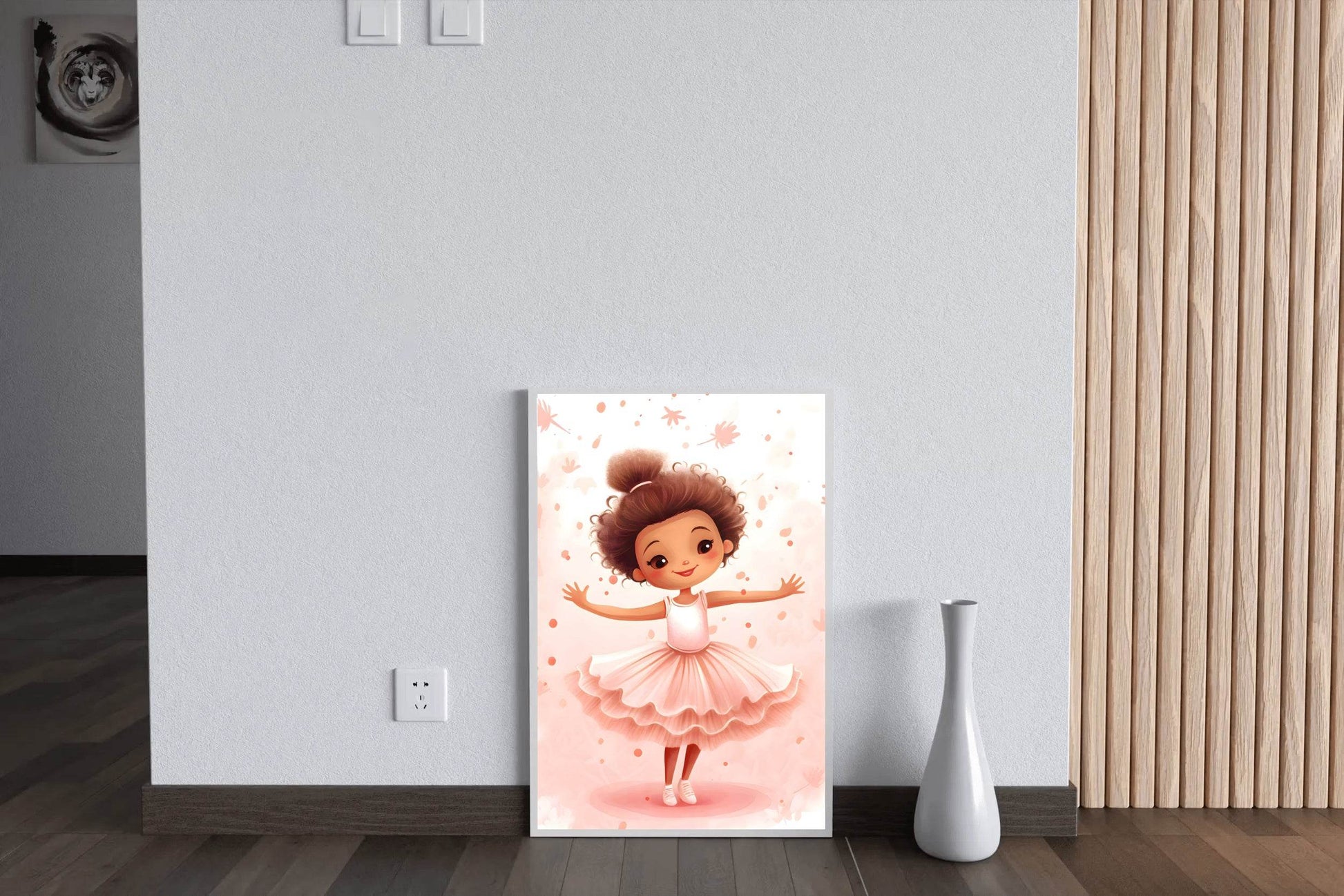 Drawing of Cute Little Girl Dancing - beink online art store