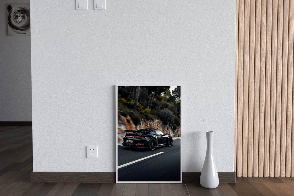 Porsche 911 Carrera Black Wall Art - beink online art store