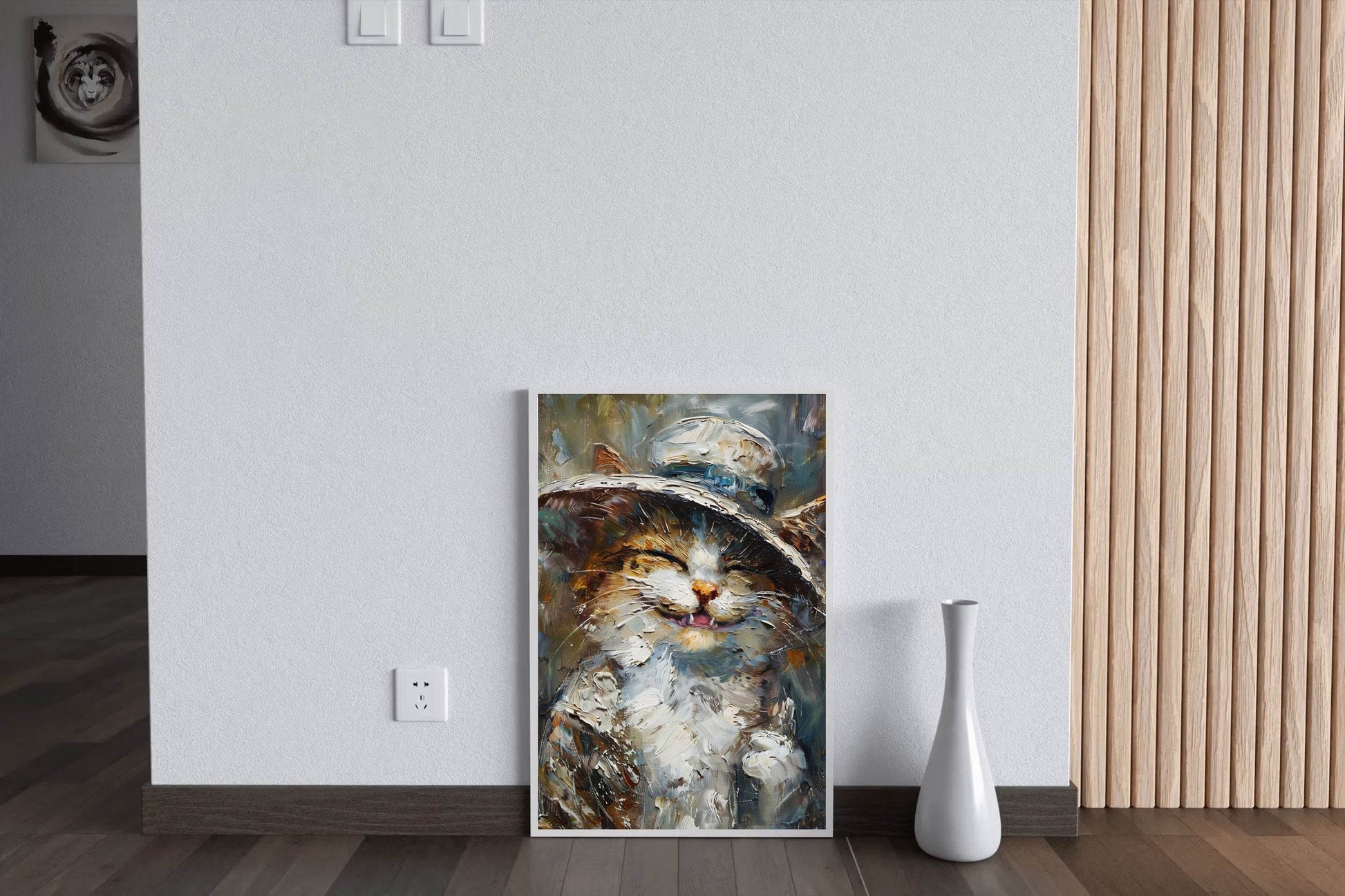 Hand Painted Illustration of Smiling Kitten - beink online art store