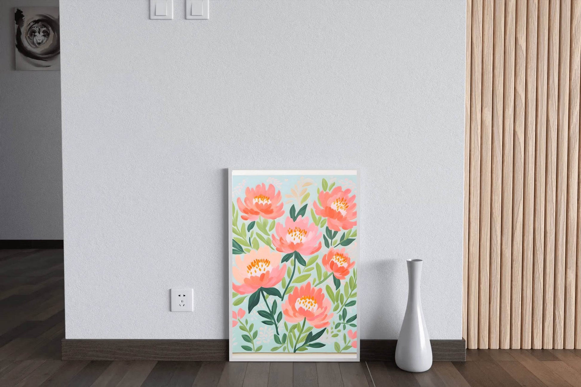 Drawing of Pink Flowers Wall Art - beink online art store