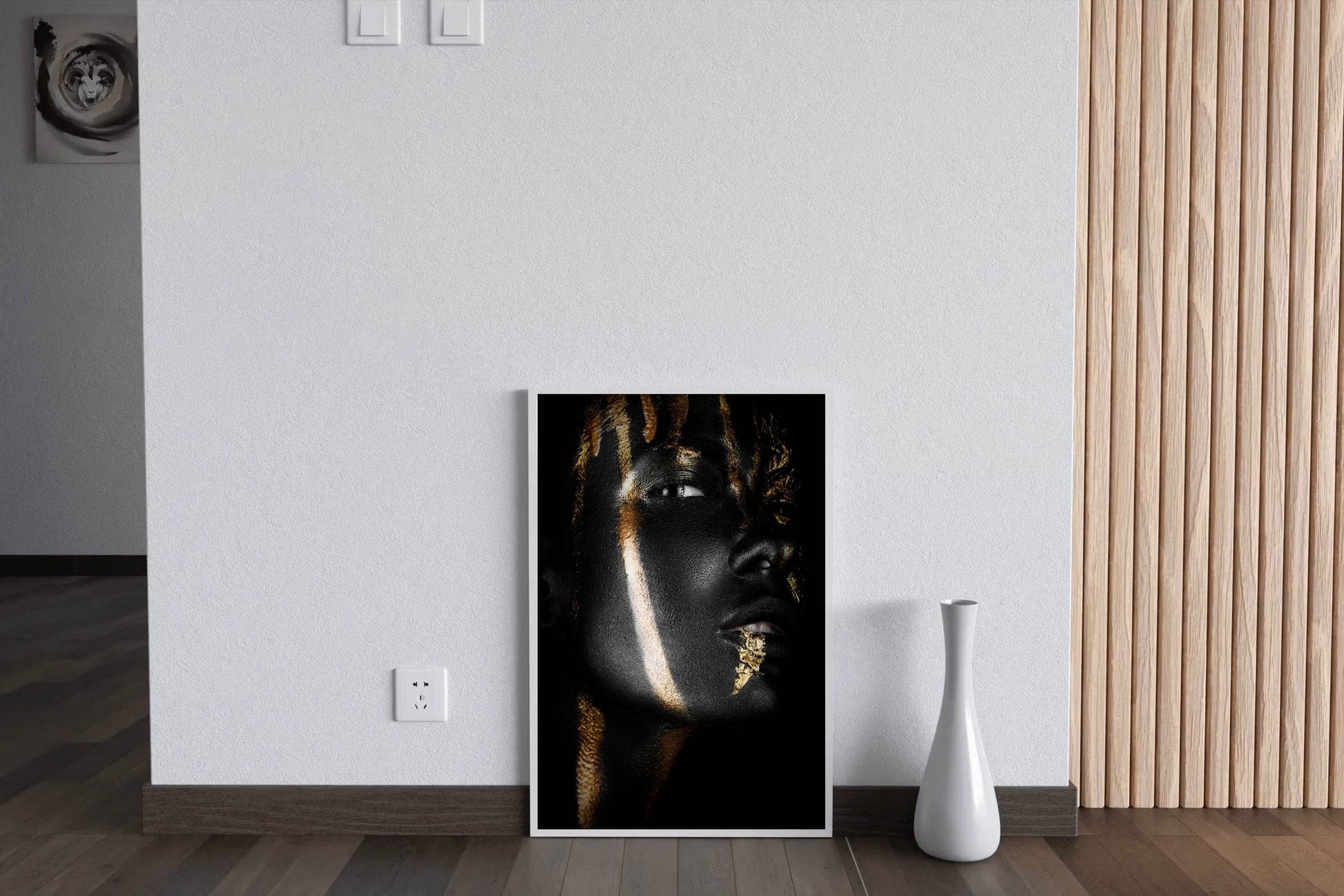 Woman With Golden Color in Her Face And Hair - beink online art store