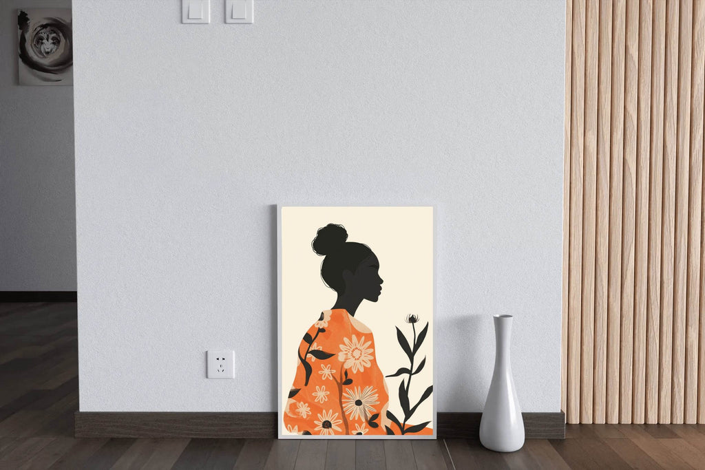 Branch of A Plant in The Hand of A Black Woman Wall Art - beink online art store
