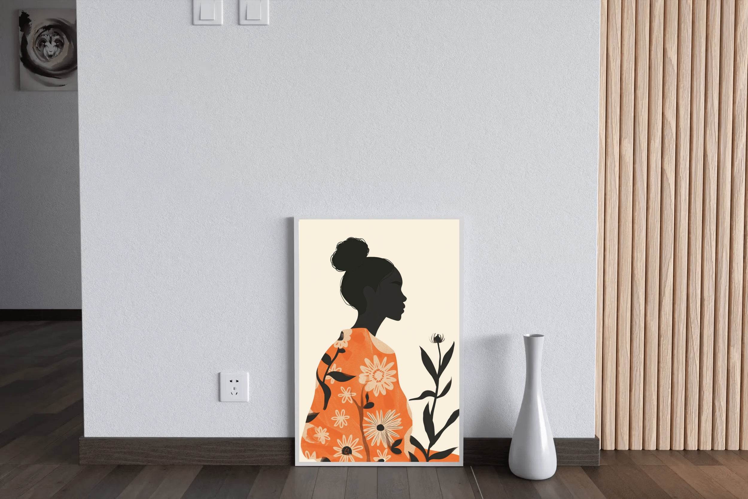 Branch of A Plant in The Hand of A Black Woman Wall Art - beink online art store
