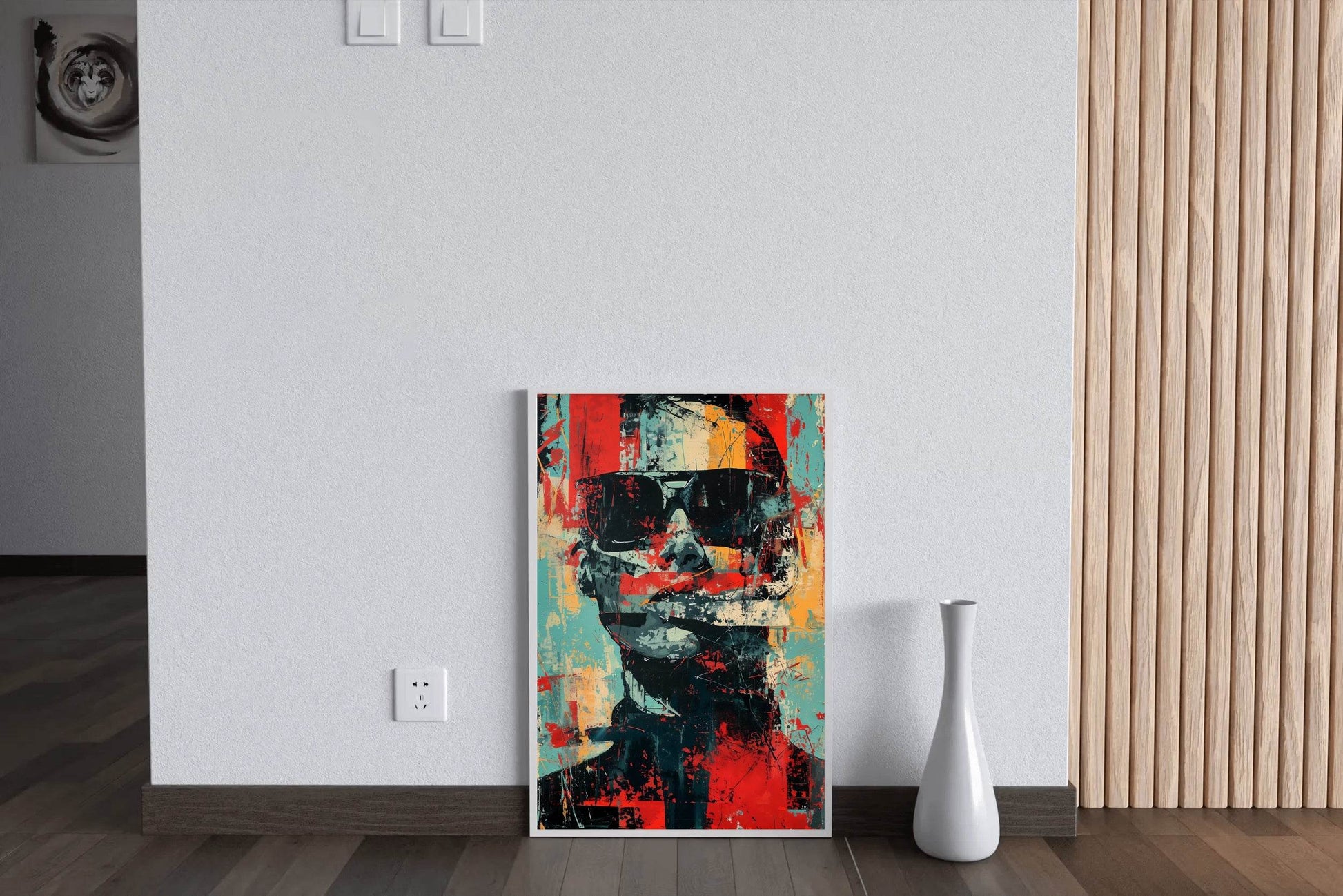 Oil Paint Strokes of Funky Man With Glasses Wall Art - beink online art store