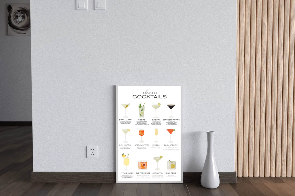 Cocktails List Wall Art - beink online art store
