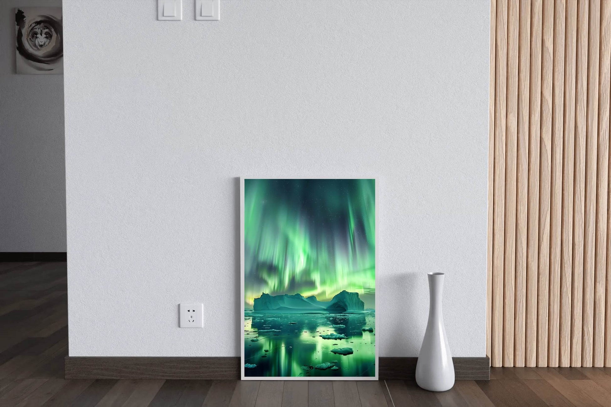 Aurora Borealis Over Iceberg Wall Art - beink online art store