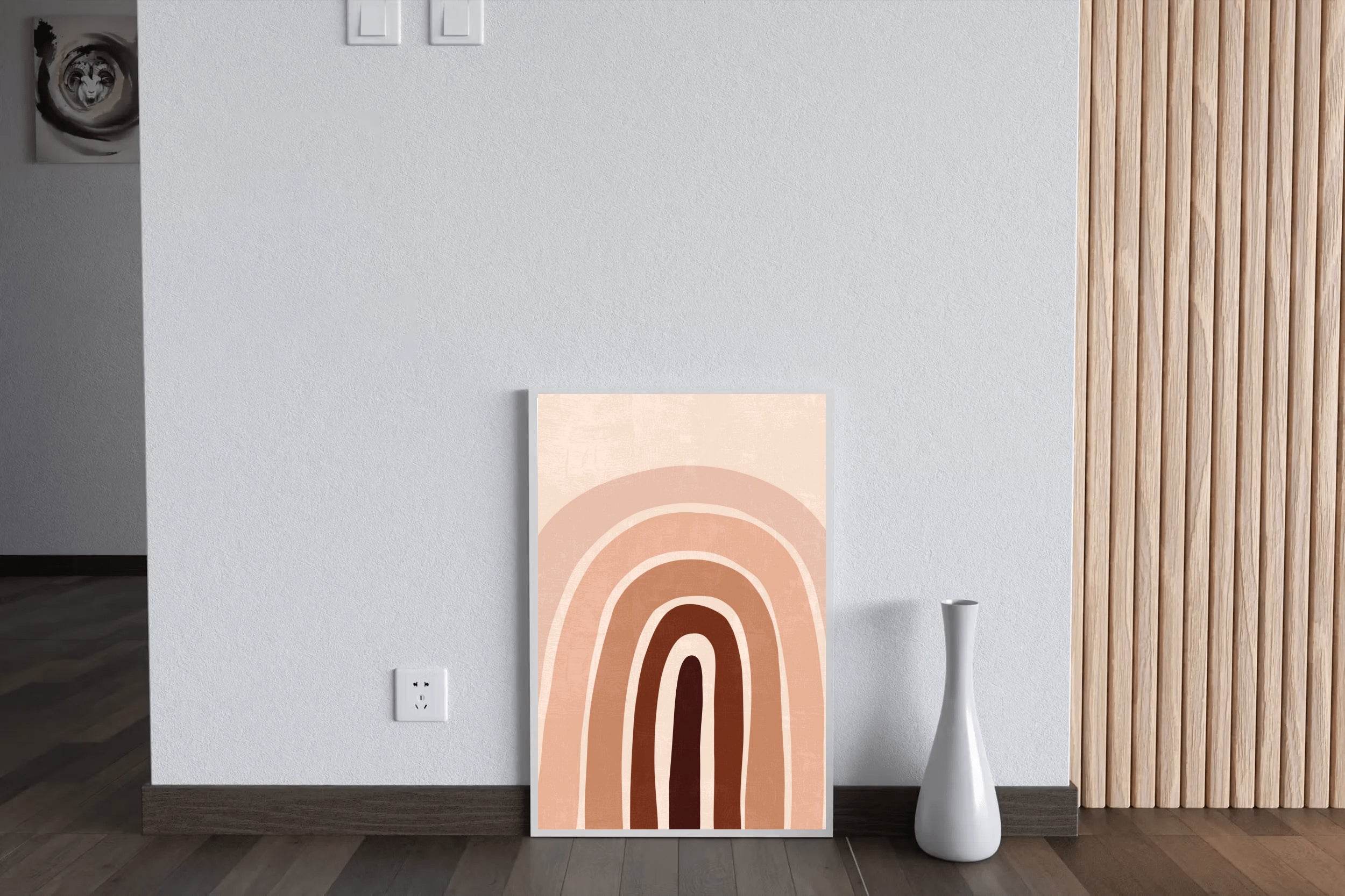 Neutral Color Palette Minimalist Rainbow Design ArtWork - beink online art store