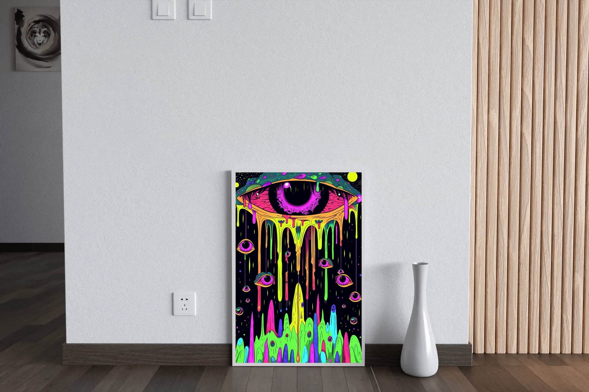 Neon Psychedelic Eye Wall Art - beink online art store
