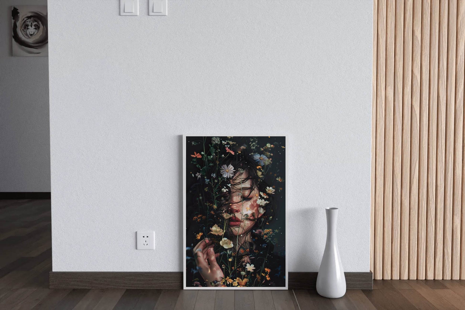 A Self Portrait With Flowers Digital Art - beink online art store