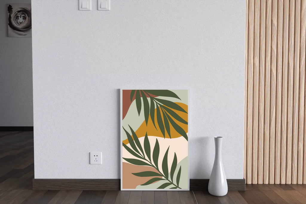Abstract Palm Green Leaves ArtWork - beink online art store
