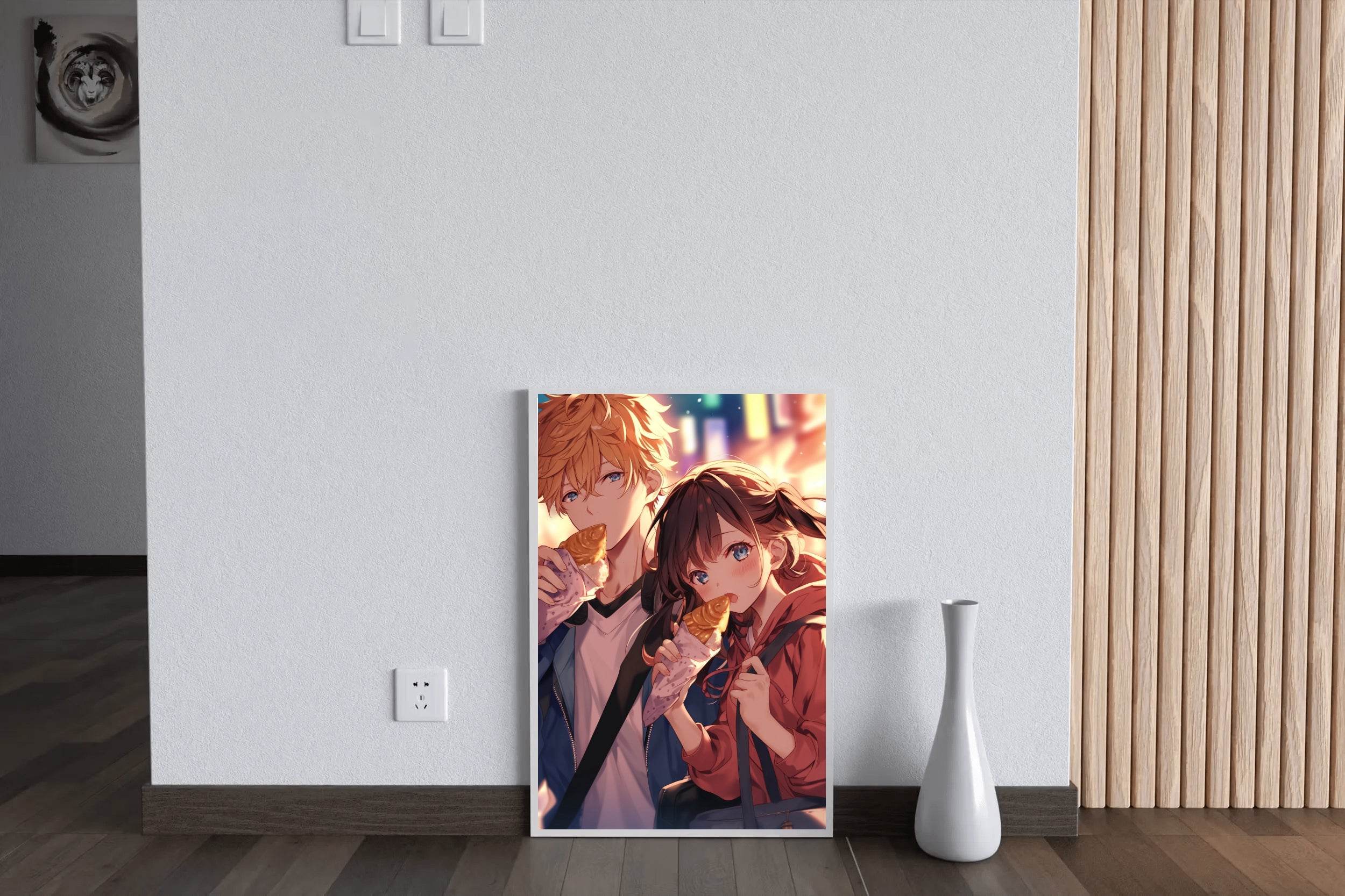 Anime style Boy and Girl couple Wall Art - beink online art store
