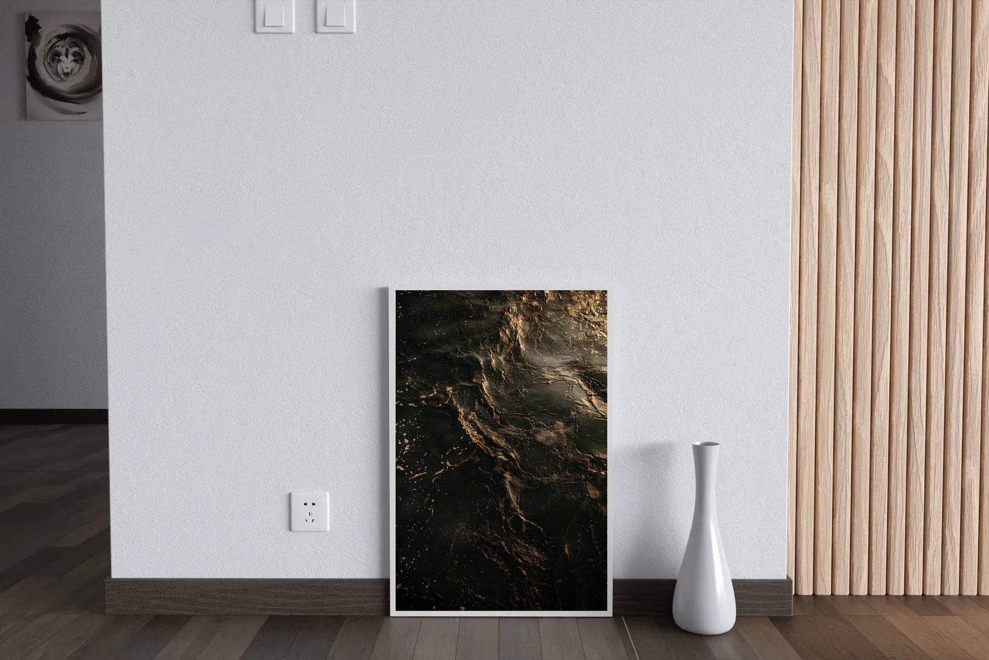 Glass Surface With Gold and Black Texture Wall Art - beink online art store