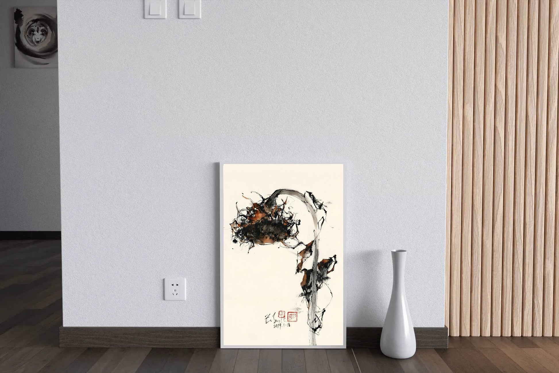 Watercolor Painting of Withered Sunflower Wall Art - beink online art store