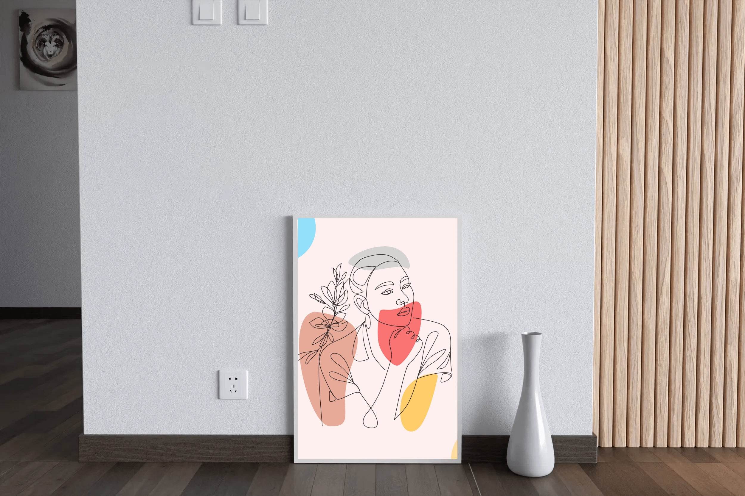 Minimal Design Of A Woman's Face Wall Art - beink online art store