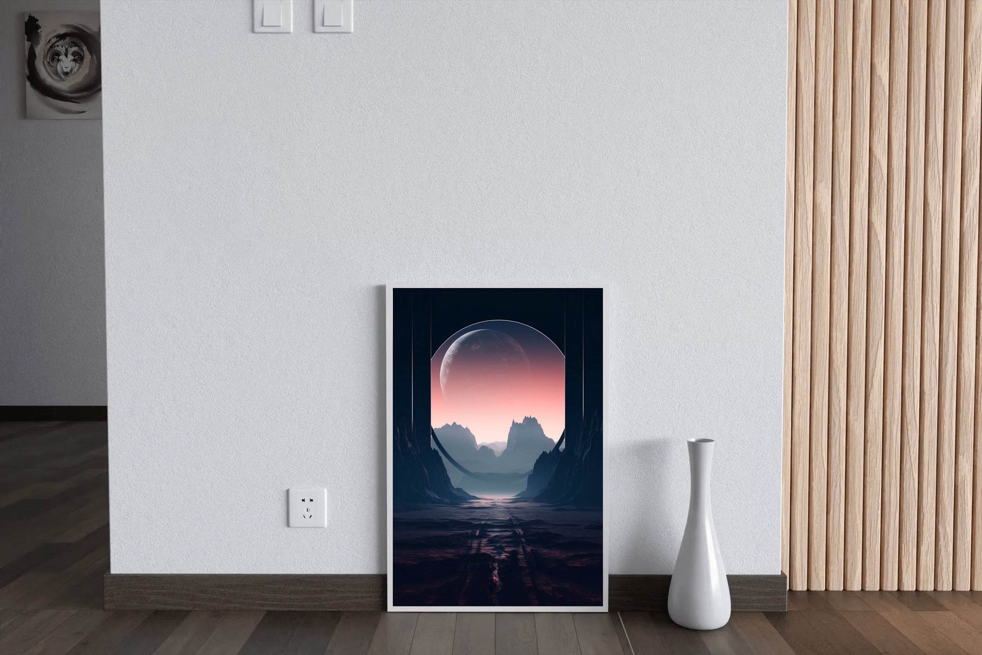 Moon Between The Mountain Wall Art - beink online art store