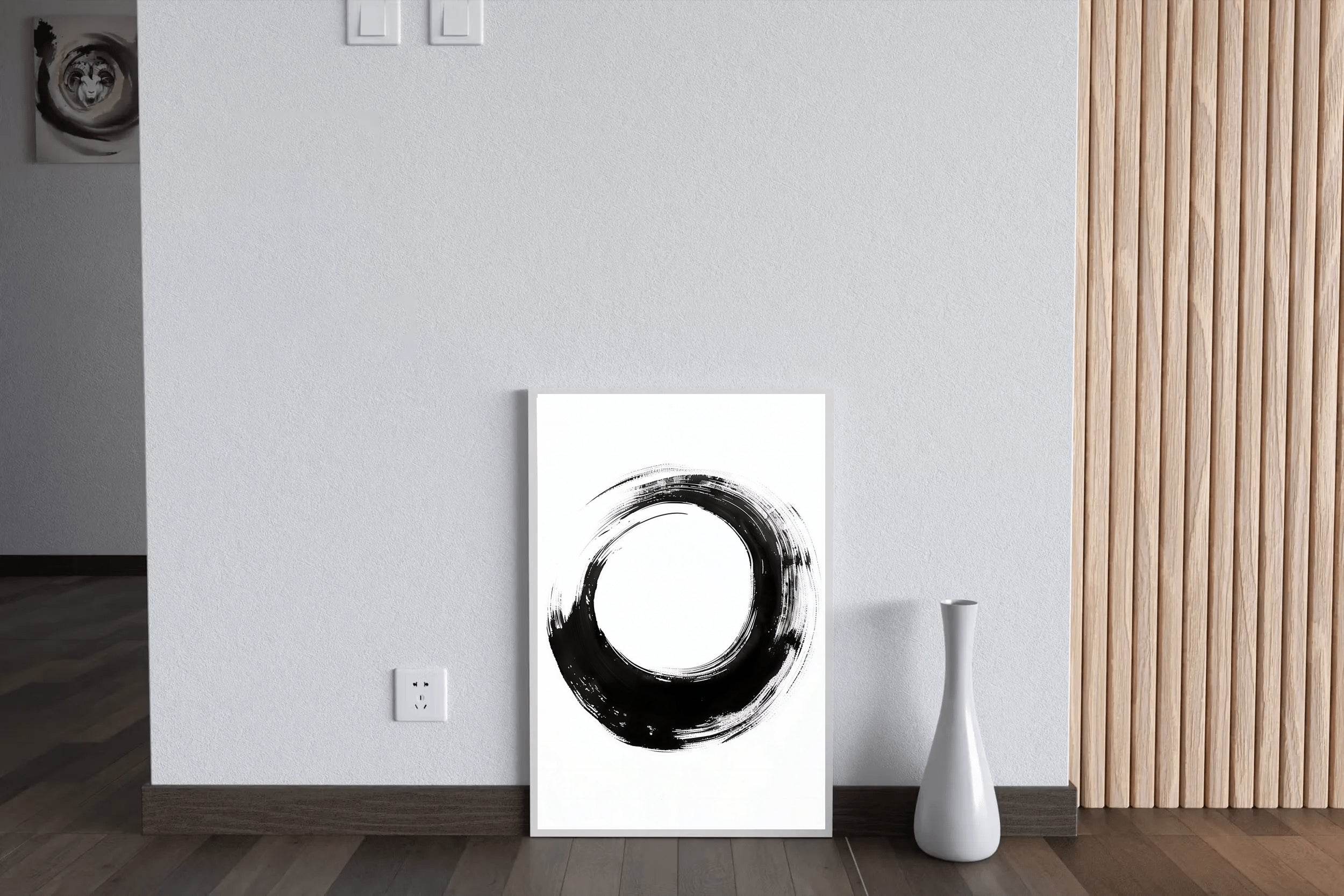 Black Inked Circle Modern Wall Art - beink online art store